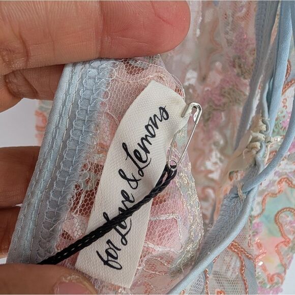 For Love And Lemons One Shoulder Multicolor Lace Dress - Picture 6 of 7